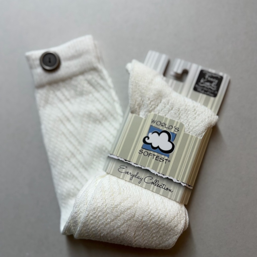 World's Softest Everyday Collection Cream Socks Knee High